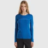 Air force blue long sleeve t-shirt in 100% cotton