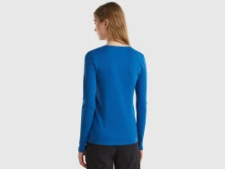 Air force blue long sleeve t-shirt in 100% cotton