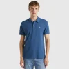 Air force blue slim fit polo