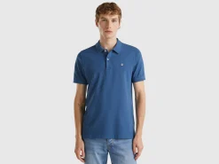 Air force blue slim fit polo