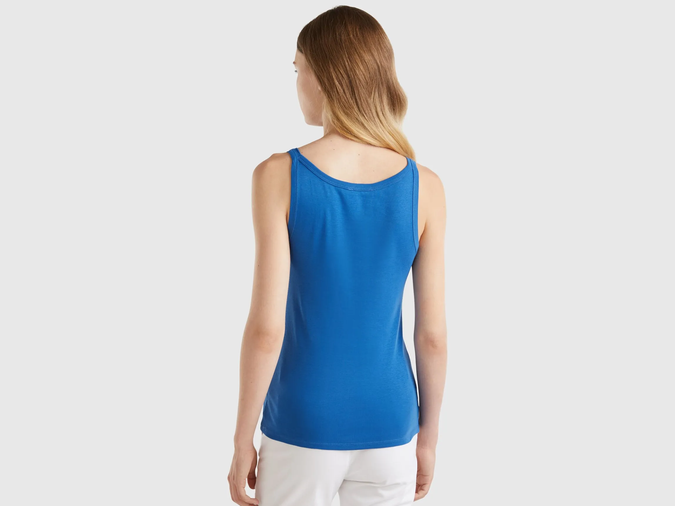 Air Force blue tank top in pure cotton