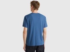 Air force blue t-shirt in slub cotton