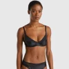 Balconette bra in glossy fabric