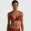 Balconette bra in glossy fabric