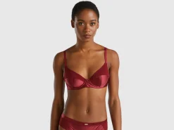 Balconette bra in glossy fabric