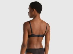 Balconette bra in glossy fabric
