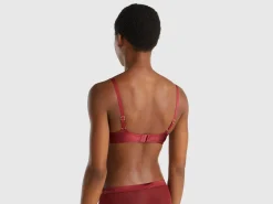 Balconette bra in glossy fabric