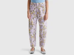 Balloon fit floral jeans