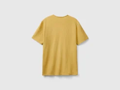 Beige t-shirt in slub cotton
