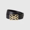 Black belt with logoed buckle
