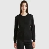 Black cardigan in cashmere and wool blend