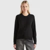 Black cardigan in pure cashmere