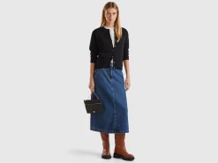 Black cardigan in pure Merino wool