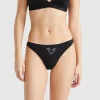 Black Christmas briefs with reindeer embroidery