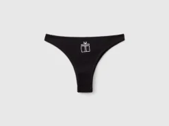 Black Christmas briefs with gift embroidery