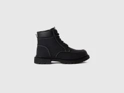 Black lace-up boots