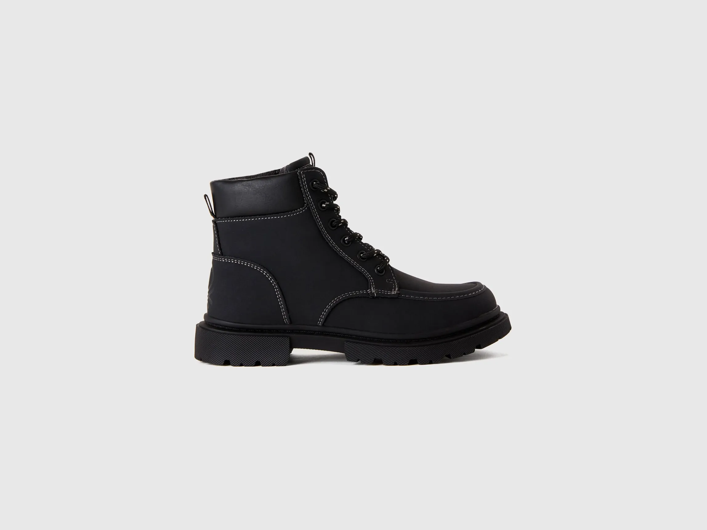 Black lace-up boots