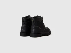 Black lace-up boots