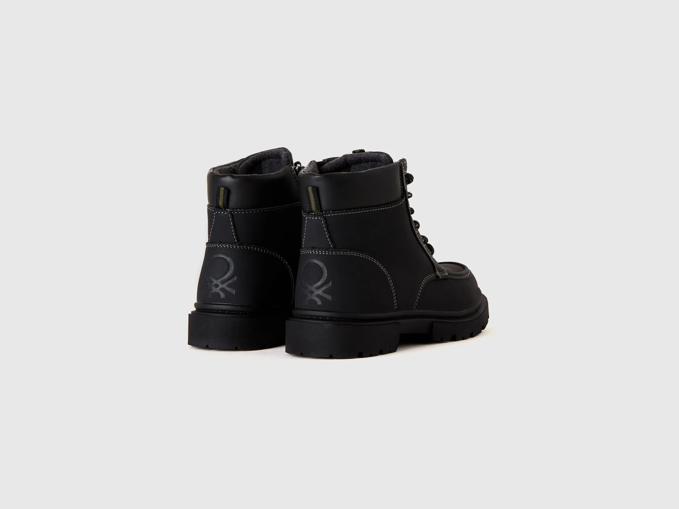 Black lace-up boots
