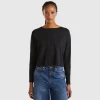 Black long fiber cotton t-shirt