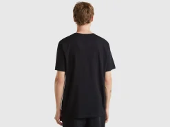 Black organic cotton t-shirt with logo
