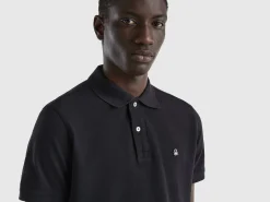 Black regular fit polo