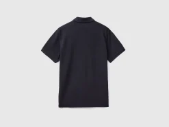 Black regular fit polo
