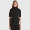Black short sleeve turtleneck in cashmere blend