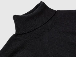 Black short sleeve turtleneck in cashmere blend