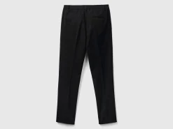Black slim fit cotton chinos
