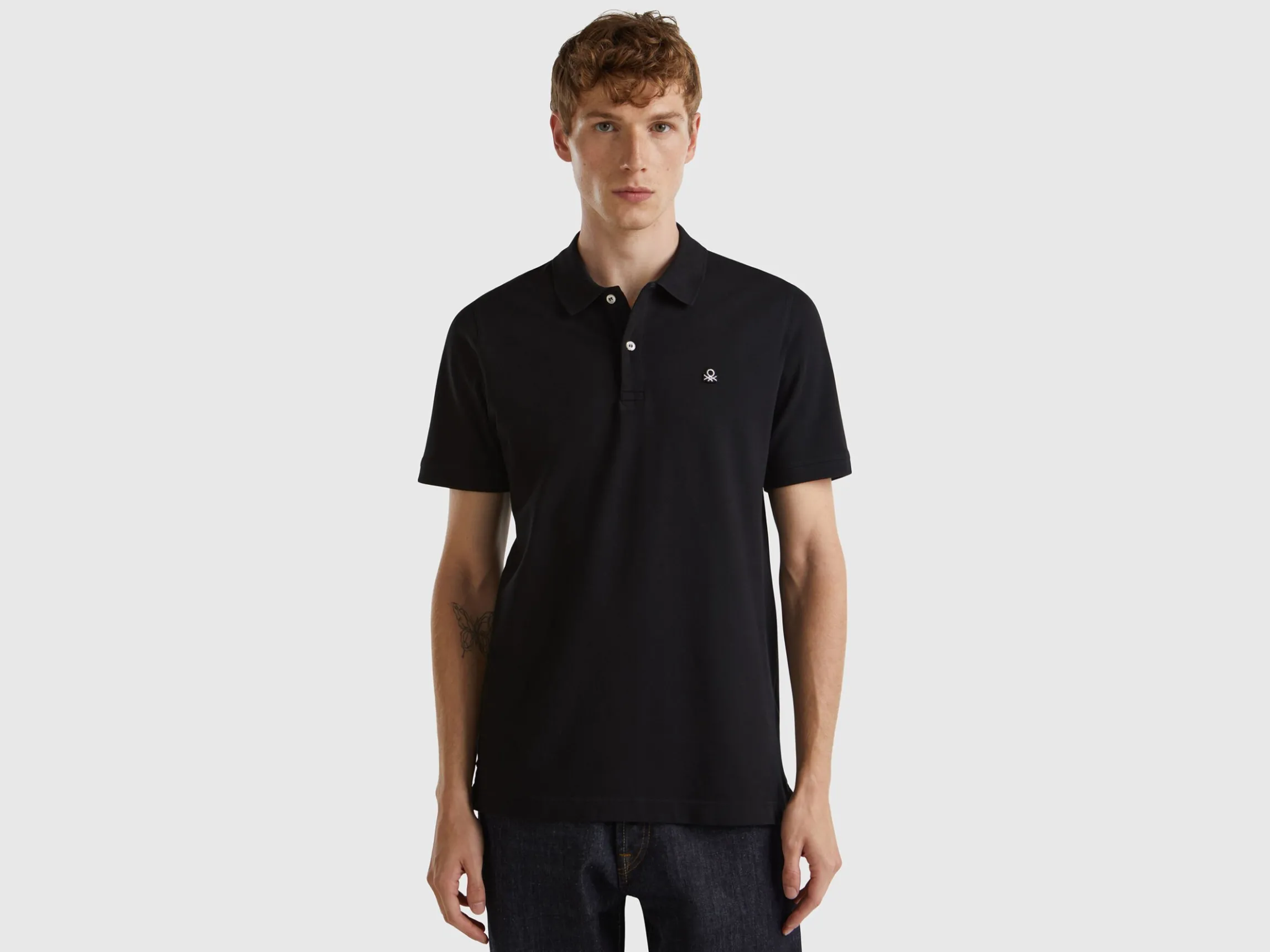 Black slim fit polo