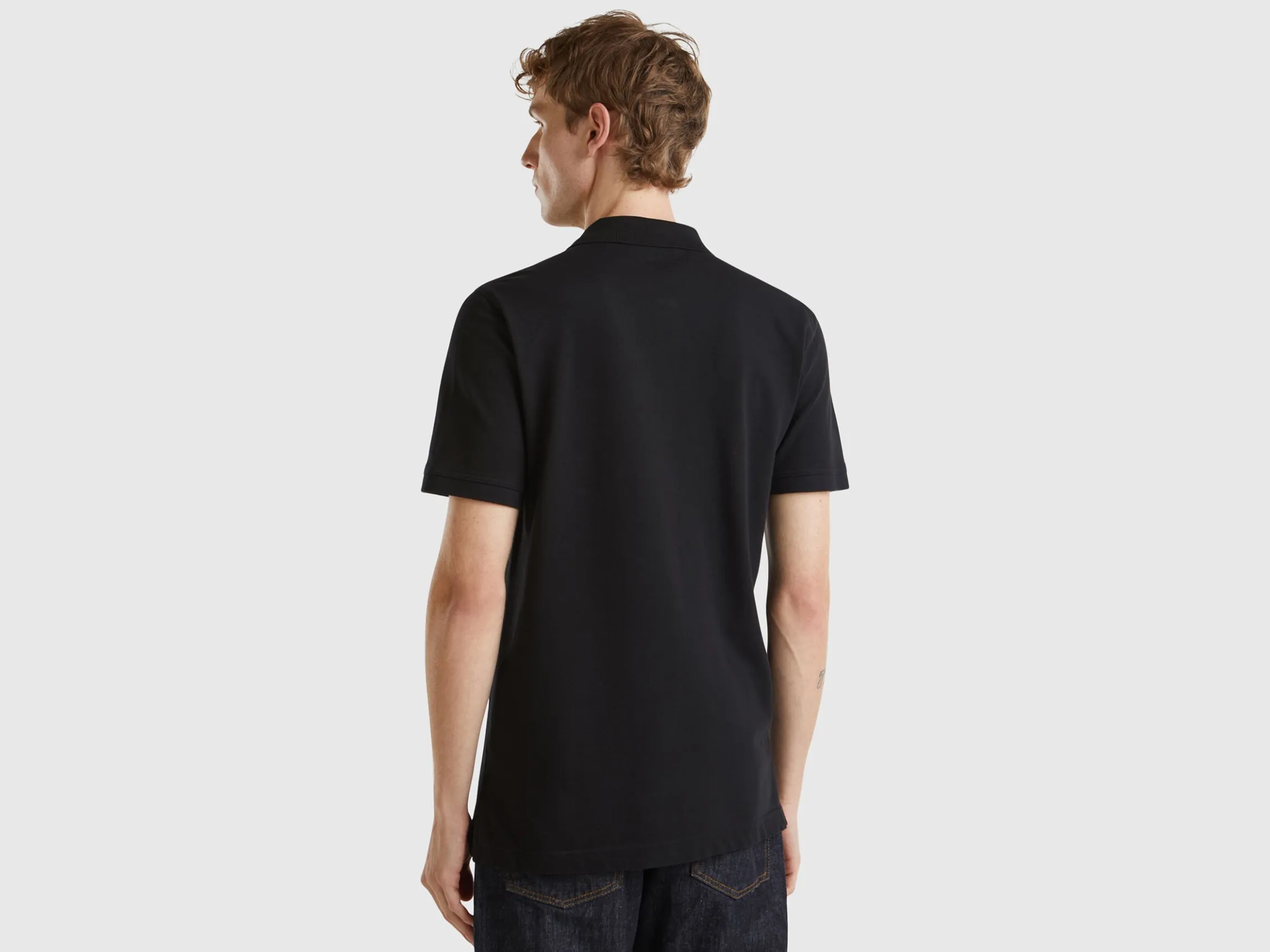 Black slim fit polo