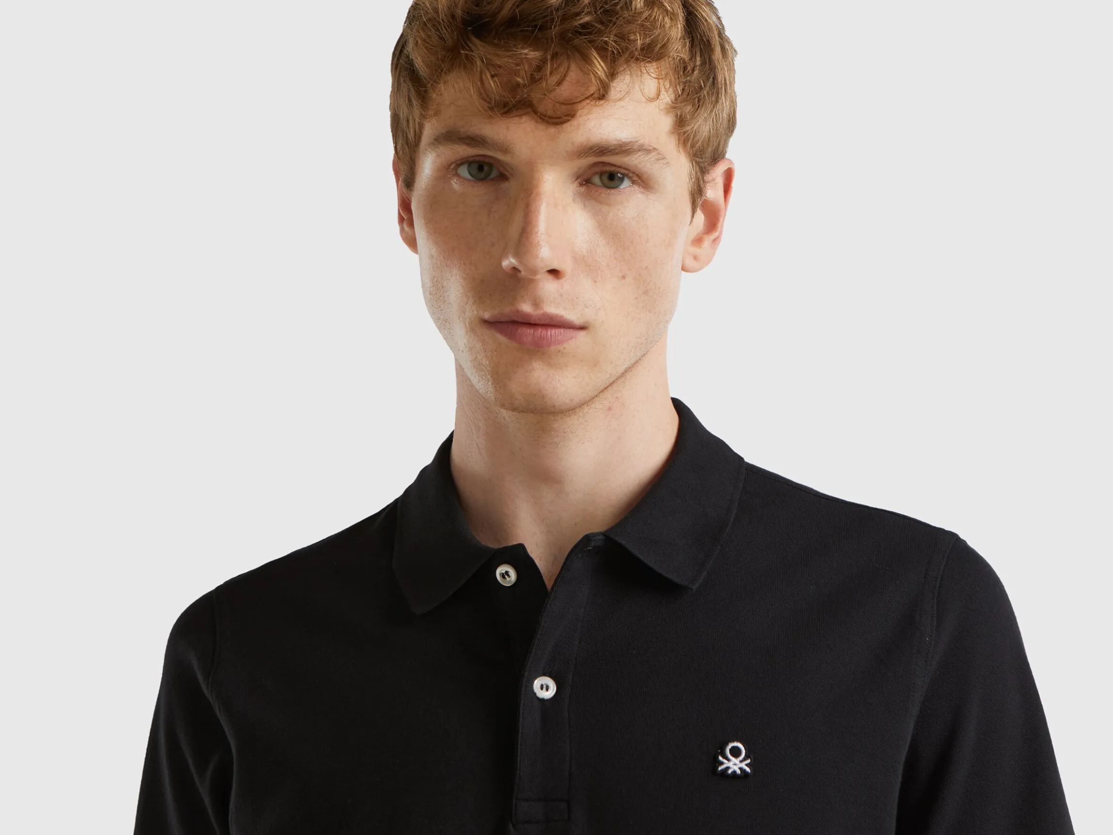 Black slim fit polo