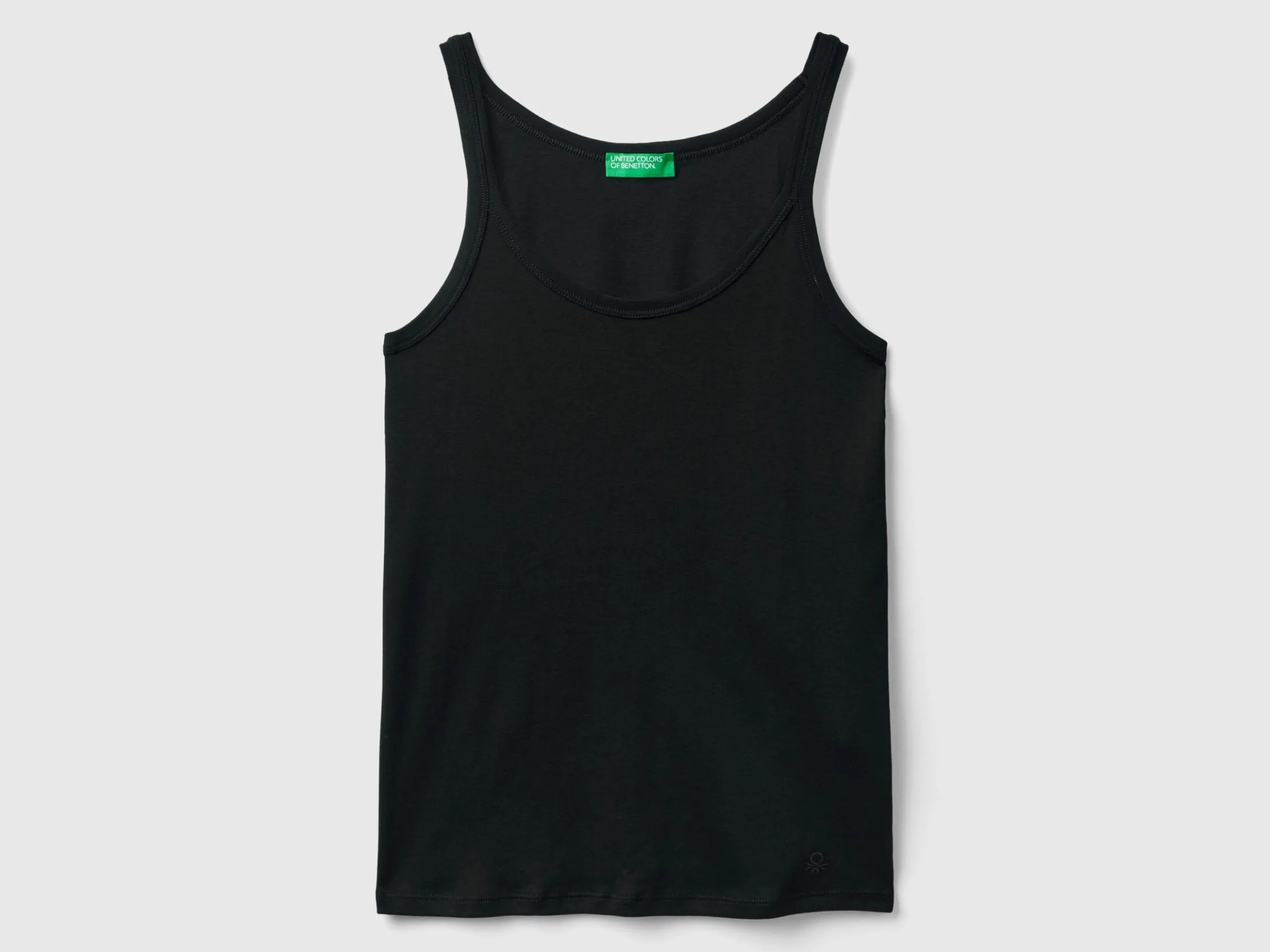 Black tank top in pure cotton