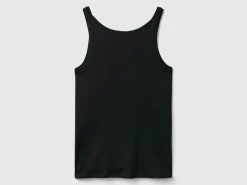 Black tank top in pure cotton