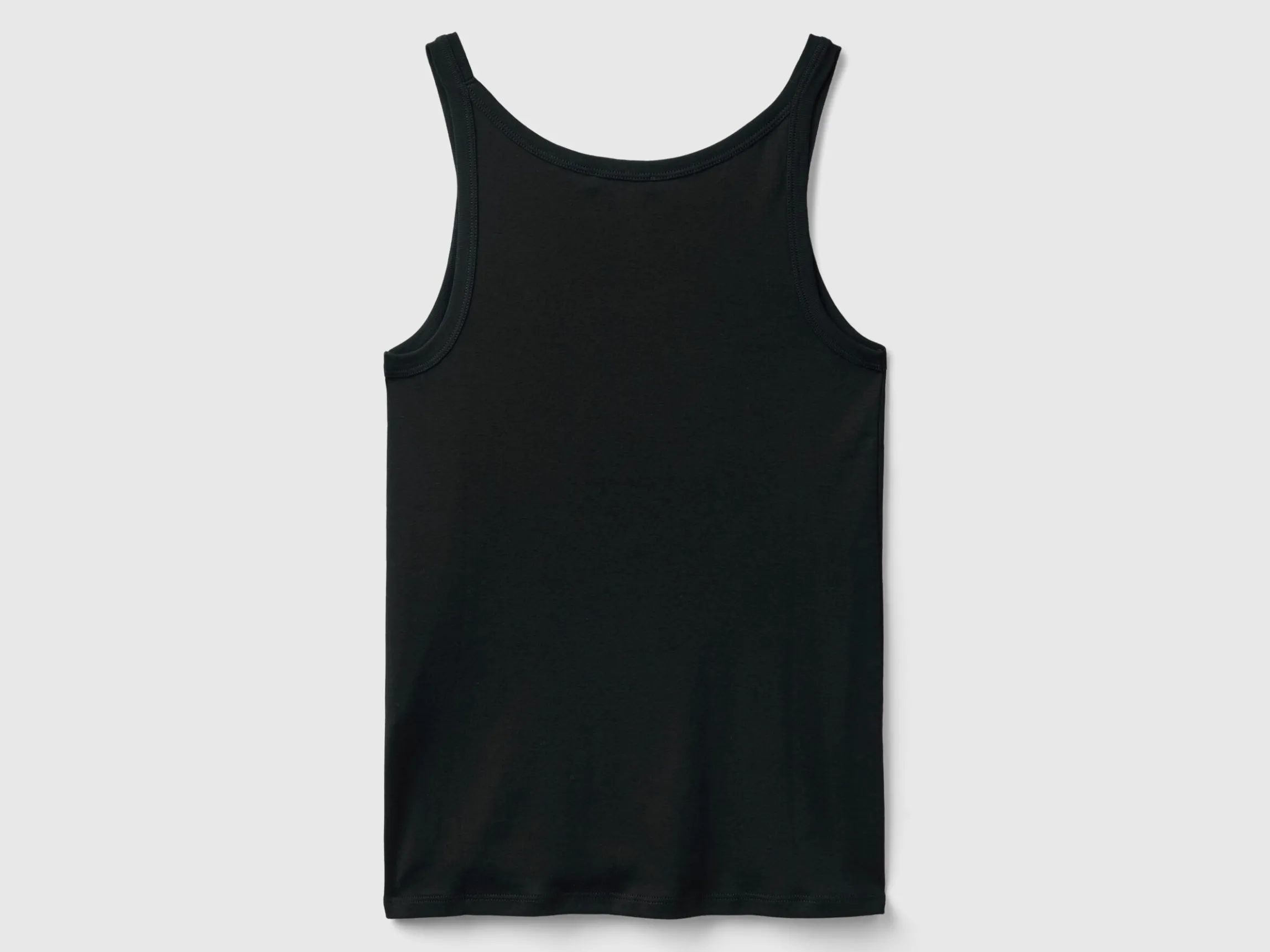 Black tank top in pure cotton