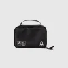 Black travel toiletry bag with hook