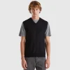 Black vest in pure Merino wool