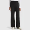 Black wide leg trousers in cashmere and wool blend