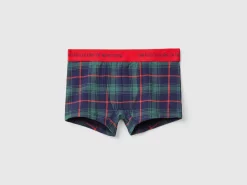 Blue and green tartan boxers