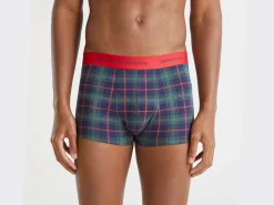 Blue and green tartan boxers