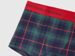 Blue and green tartan boxers
