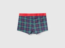 Blue and green tartan boxers