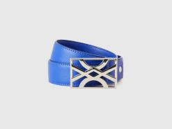 Blue belt with logo buckle