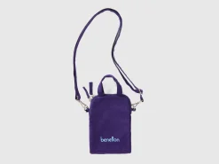 Blue cell phone holder in pure cotton