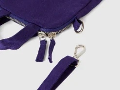 Blue cell phone holder in pure cotton