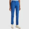 Blue slim fit cotton chinos