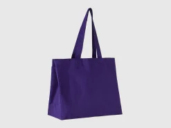 Blue tote bag in pure cotton