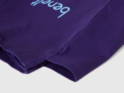 Blue tote bag in pure cotton