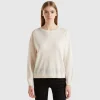 Boat neck sweater in pure Merino wool
